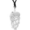81stgeneration Collana da Surfista a Forma di Polpo in Osso Intagliato a Mano in Argento 925 con Cordino Regolabile | Grande Ciondolo a Forma di Mostro Marino Bianco per Uomo | Gioielli Pirata Kraken