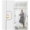 Stander Security Pole and Curve Grab Bar - Tension Mounted Floor to Ceiling Transfer Pole & Standing Aid with Multi-Position Safety Support Handle+ Fits ceilings 7-10 + Lifetime Gaurantee, Iceberg White by Standers