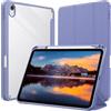 CACOE Custodia Cover Compatibile con iPad 11a Generazione (A16) 11" (2025) / iPad 10a Generazione 10.9" (2022) (A2757/A2777), Retro Trasparente Cover con Portapenne,Viola vite selvatica