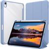 CACOE Custodia Cover Compatibile con iPad 11a Generazione (A16) 11" (2025) / iPad 10a Generazione 10.9" (2022) (A2757/A2777), Retro Trasparente Cover con Portapenne,Blu nebbia