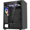 VEVOR Case per PC Compatto, 3 Ventole ARGB da 120 mm Case per Computer da Gioco con Pannelli in Vetro Temperato ad Alto Flusso d'Aria, per GPU Fino a 320 mm di Lunghezza, per ATX/M-ATX/ITX