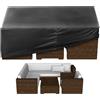 VEVOR Copertura Quadrato per Mobili da Giardino da 239 x 239 x 71 cm Grande Copertura Impermeabile per Tavolo e Sedie da Pranzo da Esterno 420D, con Presa d'Aria per Tutte Stagioni, Nero
