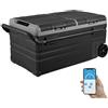 VEVOR Frigorifero per Auto, Congelatore Portatile Doppia Zona 95 L, 12 Volt, Gamma -20~20 ℃, Dispositivo Raffreddamento a Compressore 12/24 V CC 100-240 V CA per Campeggio Camper con Ruote Maniglia