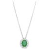ALFIERI & ST. JOHN Collana in oro con diamanti ct. 0,35 e smeraldo ct. 1,25
