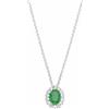 ALFIERI & ST. JOHN Collana in oro con diamanti e smeraldo ct. 0,45