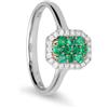 ALFIERI & ST. JOHN Anello in oro allure con smeraldi ct. 0,40 e diamanti ct. 0,11