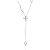 ALFIERI & ST. JOHN Collana la croce in oro con pendente lungo e diamanti