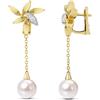ALFIERI & ST. JOHN Orecchini pendenti foglie con perle