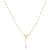 ALFIERI & ST. JOHN Collana foglie con perla e diamanti ct. 0,21