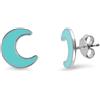 LUXURY MILANO Orecchini stella&luna in argento con luna celeste