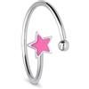 LUXURY MILANO Anello stella&luna in argento con stella fucsia