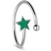 LUXURY MILANO Anello stella&luna in argento con stella verde