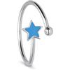 LUXURY MILANO Anello stella&luna in argento con stella blu