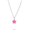 LUXURY MILANO Collana stella&luna in argento con stella fucsia