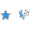 LUXURY MILANO Orecchini stella&luna in argento con stelle blu