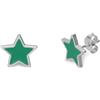 LUXURY MILANO Orecchini stella&luna in argento con stelle verde