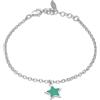 LUXURY MILANO Bracciale stella&luna in argento con stella verde