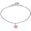 LUXURY MILANO Bracciale stella&luna in argento con stella fucsia