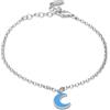 LUXURY MILANO Bracciale stella&luna in argento con luna blu