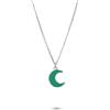 LUXURY MILANO Collana stella&luna in argento con luna verde