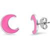 LUXURY MILANO Orecchini stella&luna in argento con luna fucsia