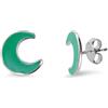 LUXURY MILANO Orecchini stella&luna in argento con luna verde