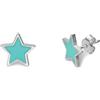 LUXURY MILANO Orecchini stella&luna in argento con stella celeste