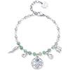 BROSWAY Bracciale chakra in acciaio con madreperla e calcedonio