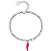 BROSWAY Bracciale chakra in acciaio con cornetto rosso