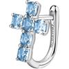 BROSWAY Mono orecchino fancy in argento zirconi azzurri