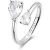 BROSWAY Anello fancy in argento con zirconi bianchi