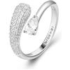 BROSWAY Anello fancy in argento e pavè di zirconi bianchi