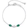 BROSWAY Bracciale fancy in argento con zirconi verdi e bianchi