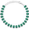 BROSWAY Bracciale fancy in argento con zirconi a baguette verdi