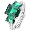 BROSWAY Anello fancy in argento e zirconi verdi