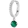 BROSWAY Mono orecchino fancy in argento con zirconi verde