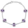 BROSWAY Bracciale fancy in argento con zirconi bianchi e viola