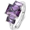 BROSWAY Anello fancy in argento con zirconi baguette viola