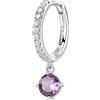 BROSWAY Mono orecchino fancy in argento con zirconi bianchi e viola