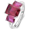 BROSWAY Anello fancy in argento e zirconi rossi