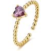 S'AGAPO' Anello dazzly con zircone a cuore viola