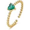 S'AGAPO' Anello dazzly con zircone a cuore verde