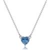 S'AGAPO' Collana dazzly con pendente a cuore azzurro