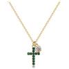 S'AGAPO' Collana dazzly con croce in zirconi verdi