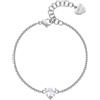 S'AGAPO' Bracciale dazzly con cuore bianco in acciaio