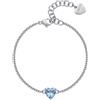 S'AGAPO' Bracciale dazzly con cuore azzurro