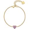S'AGAPO' Bracciale dazzly con cuore rosa in acciaio