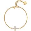 S'AGAPO' Bracciale dazzly con croce in zirconi bianchi