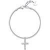 S'AGAPO' Bracciale dazzly con croce in zirconi bianchi