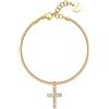 S'AGAPO' Bracciale dazzly con croce in zirconi bianchi
